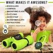 Binoculars for Kids, Set with Magnifying Glass And Compass (Green)