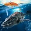 Remote Control Dinosaur for Kids,Mosasaurus Diving Toys RC Boat with Light and Spray Water for Swimming Pool Lake Bathroom Ocean Protector Bath Toys(Orange)