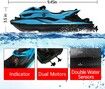 RC Boats for Kids & Adults Remote Control Boat for Pools & Lakes with 2 Batteries/Dual Motors/2 Charger Cables & Low Battery Prompt Motor Boat (Blue)