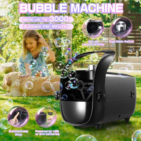 Bubble Machine Blower Toy Automatic Electric Maker Auto Handheld for Party Birthday Wedding Anniversary