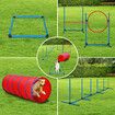 Petscene Dog Agility Equipment 5PC Set Obstacle Course Pet Training Kit Supplies Jump Hurdle Tunnel Poles Pause Box Carrying Bags