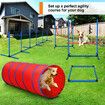 Petscene Dog Agility Equipment 5PC Set Obstacle Course Pet Training Kit Supplies Jump Hurdle Tunnel Poles Pause Box Carrying Bags