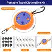 Portable Travel Clothesline Cord, 26ft Adjustable Cord, Camping Clothes Drying Line