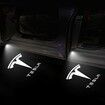 Tesla Model 3/Y/S/X LED Puddle Lights Car Logo Projector Door Step Light Accessories Interior Lights 2 Pack (T logo with letters)