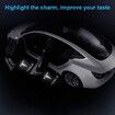 Tesla Model 3/Y/S/X LED Puddle Lights Car Logo Projector Door Step Light Accessories Interior Lights 2 Pack (T logo with letters)