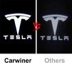Tesla Model 3/Y/S/X LED Puddle Lights Car Logo Projector Door Step Light Accessories Interior Lights 2 Pack (T logo with letters)