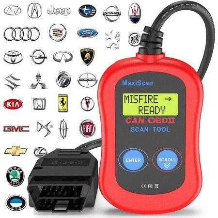 MS300 OBD2 Scanner Code Reader, Check Emission Monitor Status CAN Diagnostic Scan Tool