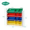 Kids Toy Box Bookshelf Storage Rack Organiser Display Shelf 4 Tier 12 Plastic Bins Drawers Unit Multi Colour Kidbot