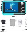 Waterproof Camera Underwater Cameras for Snorkeling Full HD 2.7K 48MP Video Recorder (Blue)