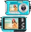 Waterproof Camera Underwater Cameras for Snorkeling Full HD 2.7K 48MP Video Recorder (Blue)