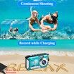 Waterproof Camera Underwater Cameras for Snorkeling Full HD 2.7K 48MP Video Recorder (Blue)