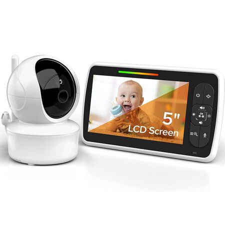 Baby Monitor with Remote Pan Tilt Zoom Infrared Night Vision, Temperature Display, Lullaby, Two Way Audio,960ft Range