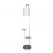 Sarantino Metal Floor Lamp with Glass Shelves