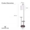 Sarantino Metal Floor Lamp with Glass Shelves