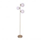 Sarantino 3-Light Gold Metal Floor Lamp with Glass Shades