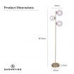 Sarantino 3-Light Gold Metal Floor Lamp with Glass Shades