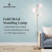 Sarantino 3-Light Gold Metal Floor Lamp with Glass Shades