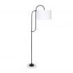 Sarantino Metal Floor Lamp with Marble Base & Off-White Shade