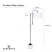 Sarantino Metal Floor Lamp with Marble Base & Off-White Shade