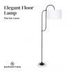 Sarantino Metal Floor Lamp with Marble Base & Off-White Shade