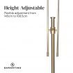 Sarantino Brushed Gold Height-Adjustable Metal Floor Lamp