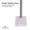 Sarantino 3-Light Metal Arc Floor Lamp - Nickel & Marble Finish