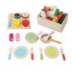 Keezi Kids Kitchen Play Set Wooden Pretend Toys Cooking Utensils Pots Pans Food