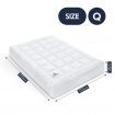 Queen Size Mattress Topper Soft Pillowtop Bed Mat Pad for Back Pain with Skirt White Luxdream 1000gsm