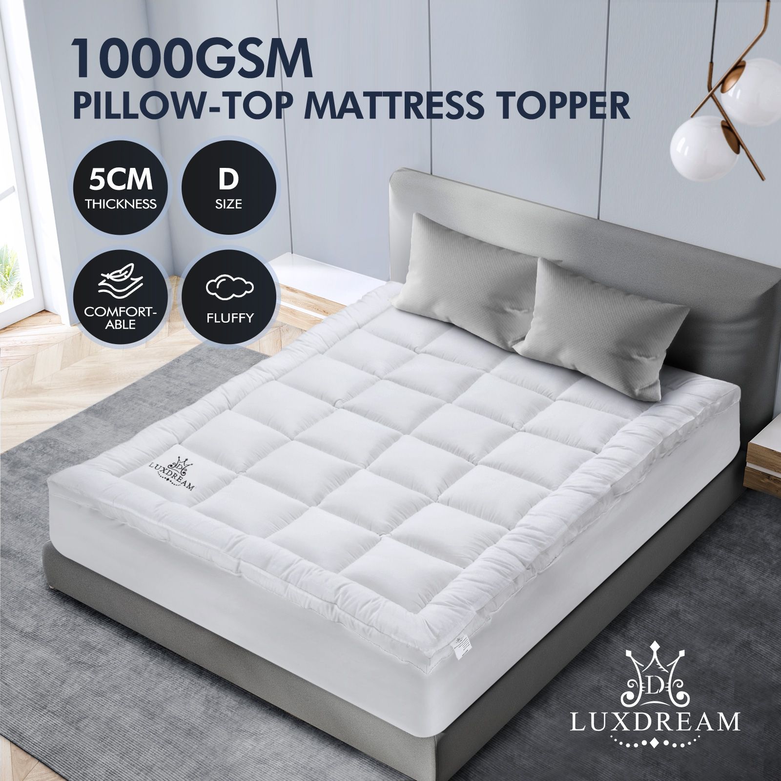 double bed pillow top mattress topper