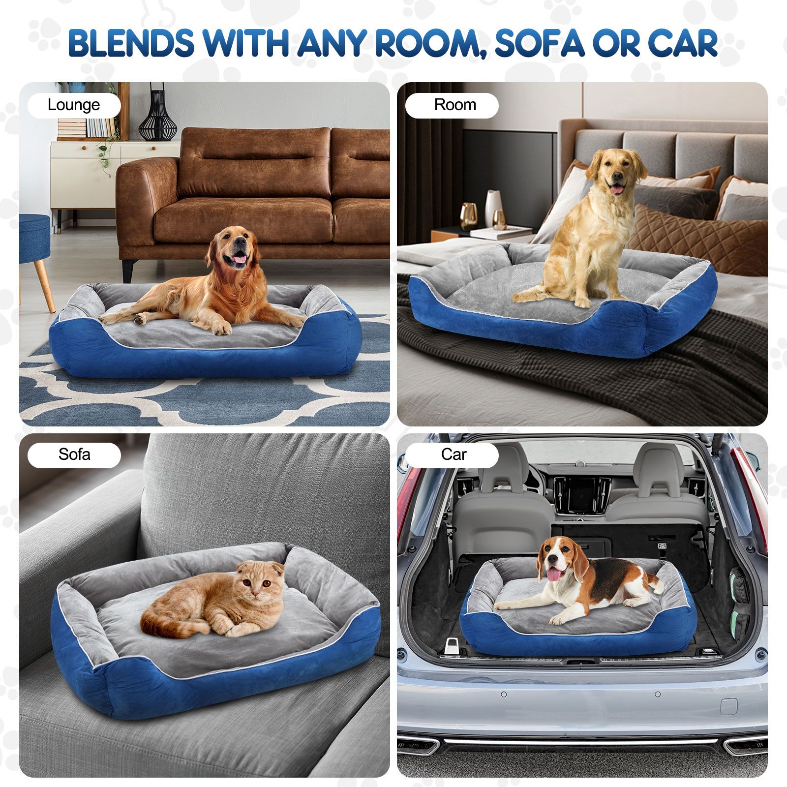 Pet Dog Cat Bed Calming Puppy Sofa Cushion Couch Warm Soft Washable