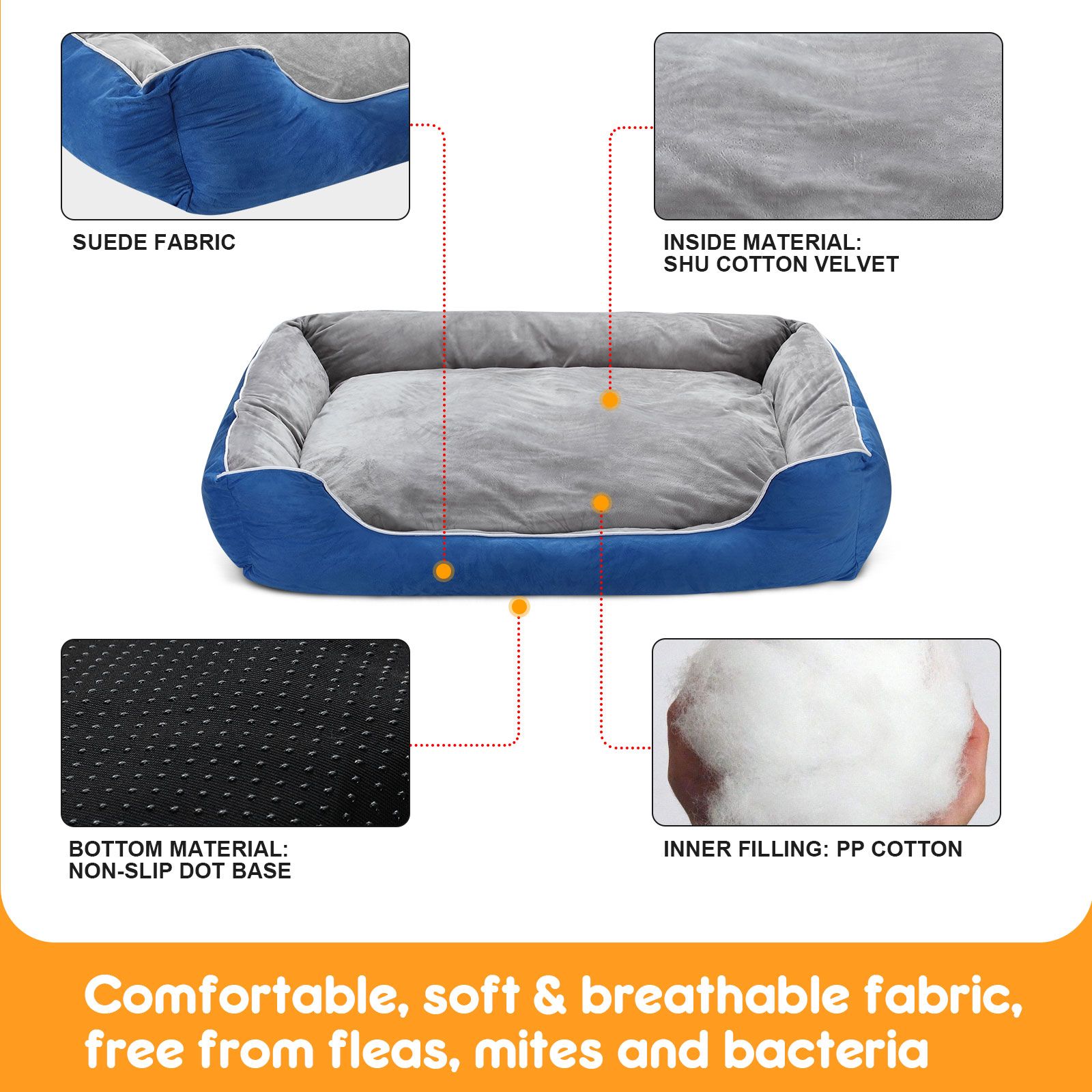 Pet Dog Cat Bed Calming Puppy Sofa Cushion Couch Warm Soft Washable