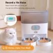 Auto Pet Cat Feeder Dog Automatic Dual Bowls Timed Food Dispenser 6L with Voice Recorder Petscene White