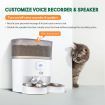 Auto Pet Cat Feeder Dog Automatic Dual Bowls Timed Food Dispenser 6L with Voice Recorder Petscene White