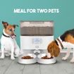 Auto Pet Cat Feeder Dog Automatic Dual Bowls Timed Food Dispenser 6L with Voice Recorder Petscene White