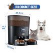 Automatic Pet Cat Feeder Dog Auto Dual Bowls Timed Food Dispenser 6L with Voice Recorder Petscene Black