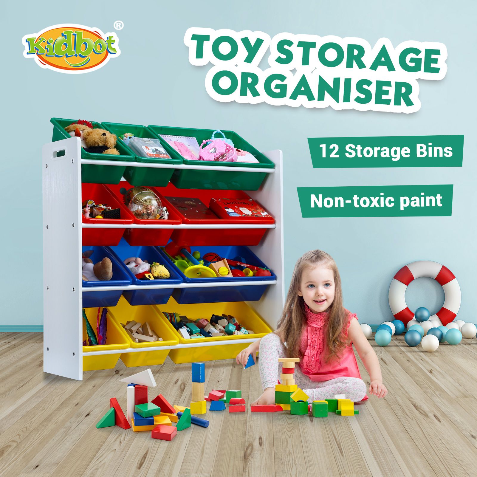 4 tier toy storage unit