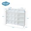 Kids Toy Box Organiser Bookshelf Storage Rack Display Shelf 4 Tier 16 Plastic Bins Drawers Unit White Kidbot 