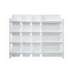 Kids Toy Box Organiser Bookshelf Storage Rack Display Shelf 4 Tier 16 Plastic Bins Drawers Unit White Kidbot 