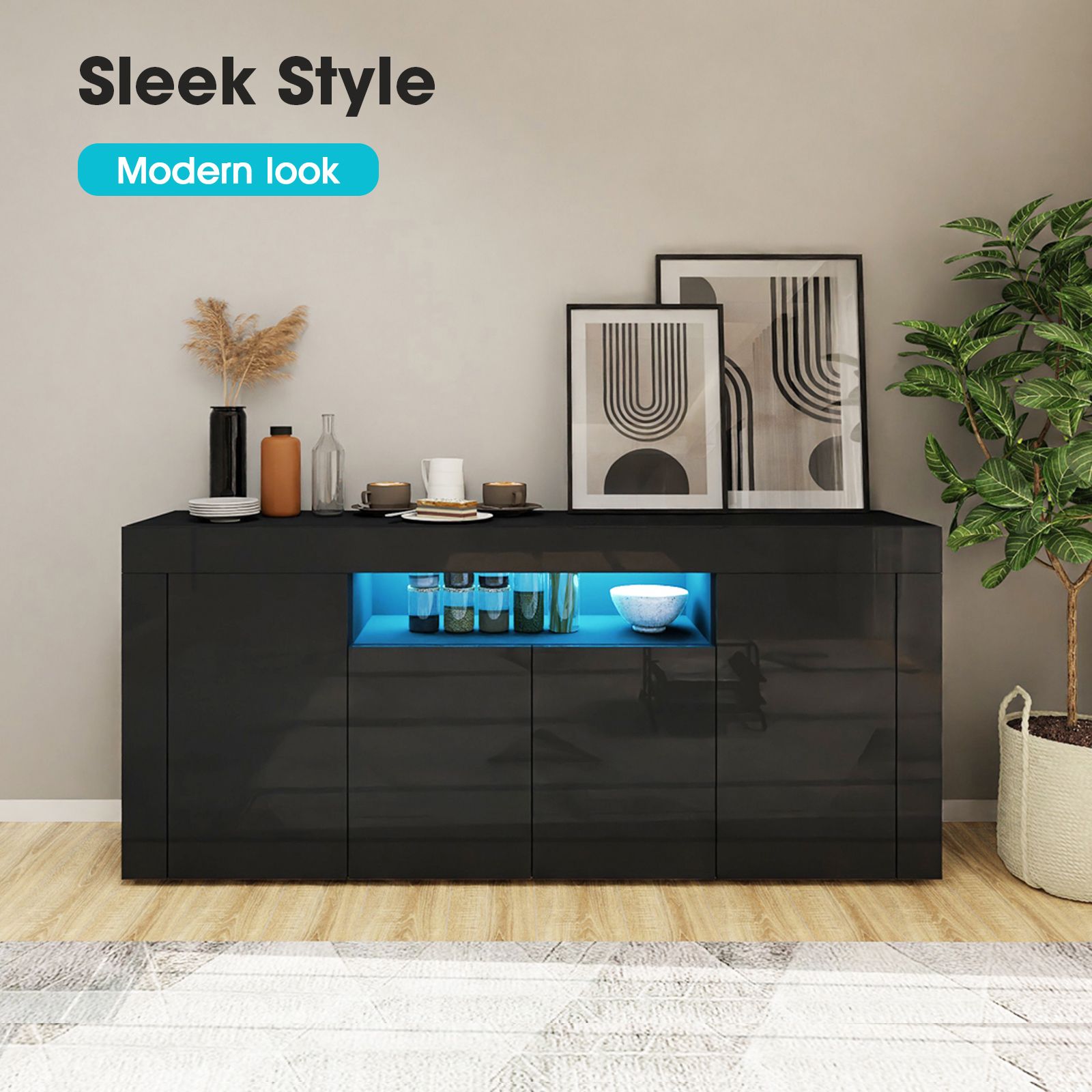 buffet sideboard cabinet black