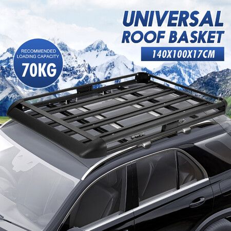 Universal Roof Rack Basket Luggage Carrier Cargo Holder Storage for Car SUV Aluminium
