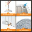 Magic Spin Mop Bucket Set Microfibre Floor Clean Water Sewage Separation 2 Mop Pads Wet Dry Use