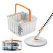 Magic Spin Mop Bucket Set Microfibre Floor Clean Water Sewage Separation 2 Mop Pads Wet Dry Use