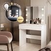 MAXKON Dressing Table Lighted Vanity Desk Makeup Dresser with 6 Bulbs Mirror Large Drawer for Girls Women White