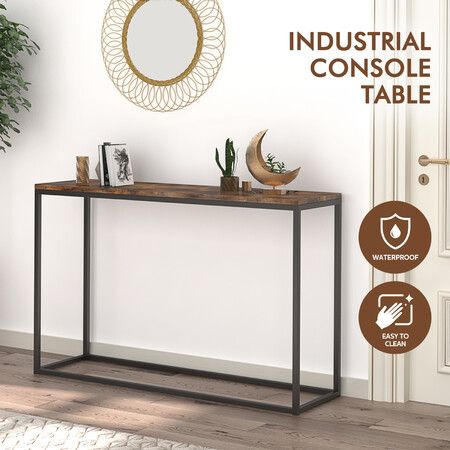 Black Console Table Sofa Hallway Entryway Entrance Side End Display Plant Stand TV Shelf Living Room Furniture 120CM