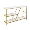 Console Hallway Table Sofa Faux Marble Veneer Entryway Entrance Display Stand Plant Shelf Living Room Furniture 3 Tiers