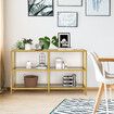 3 Tier Console Table Hallway Sofa Entryway Entrance Display Stand Plant Shelf Living Room Bedroom Furniture Tempered Glass Top