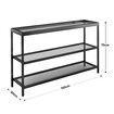 Black Console Sofa Table Hallway Entrance Entryway Display Stand Living Room Furniture Plant Shelf Tempered Glass Top 3 Tiers 