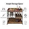 3 Tier Bar Cart Drinks Trolley with Wine Racks Wine Coffee Tea Kitchen Serving Outdoor Storage Shelves 4 Wheels