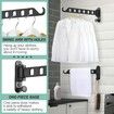 Wall Mounted Clothes Hanger with Swing Arm, Laundry Room Dryer Rack (2-Pack, Black)