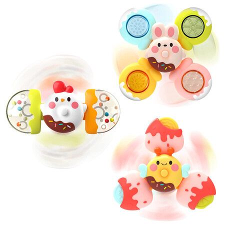 12 PCS DIY Stackable Suction Cup Spinner Toys ,Sensory Toys for Toddlers 3+ Years Old